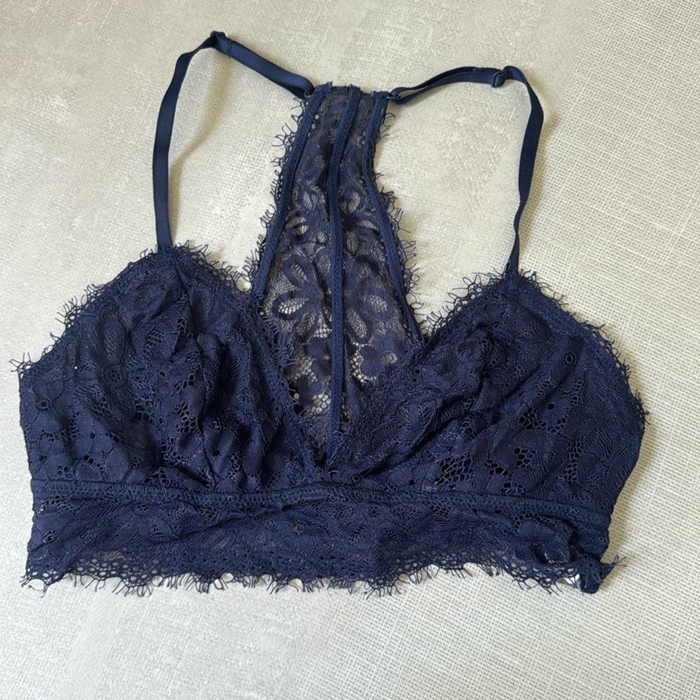 Aerie Navy Blue Lace Bralette Women’s Size small